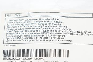ConMed C6420 Spectrum MVP Suture Passer, Dispossable, 45 degrees Left (x)